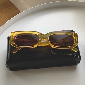 Crap Eyewear Paradise Machine Sunflower Yellow Sunglasses with case
